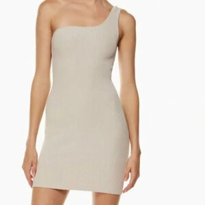 Aritzia Babton Sculpt Knit One Shoulder Dress  NWT Size Large